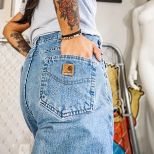 Vintage Carhartt Size 36" Jeans Straight Leg Blue
